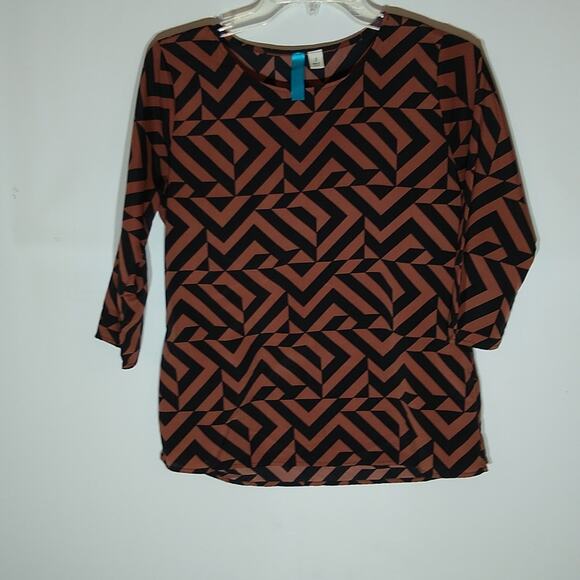 Brown and black design blouse. Size Small. Career wear - Picture 1 of 10